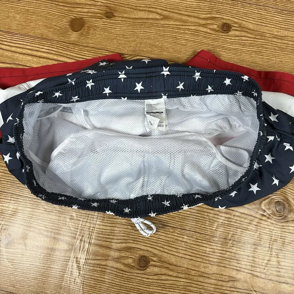 American Flag Swim Trunks‎ Men’s Size 2XL Drawstring Waistband